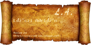 Lóczi Adrián névjegykártya